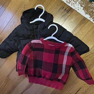 12-18 month sweater and puffer • cat & jack + old navy